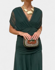 Karen | Long Floral Dress with V-Neck