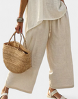 Drevon | Comfortable Minimalist Raw Blouse & Wide-Leg Pants