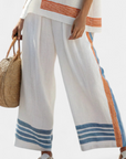 Marcellin | Sophisticated Blue-Orange Striped Top & Pants