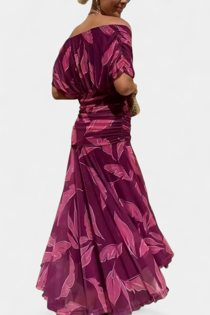 Karen | Long Floral Dress with V-Neck