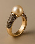 Timeless Vintage Pearl Gold Ring
