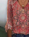 Audrey | Women’s Bohemian Print Blouse Oriental Style