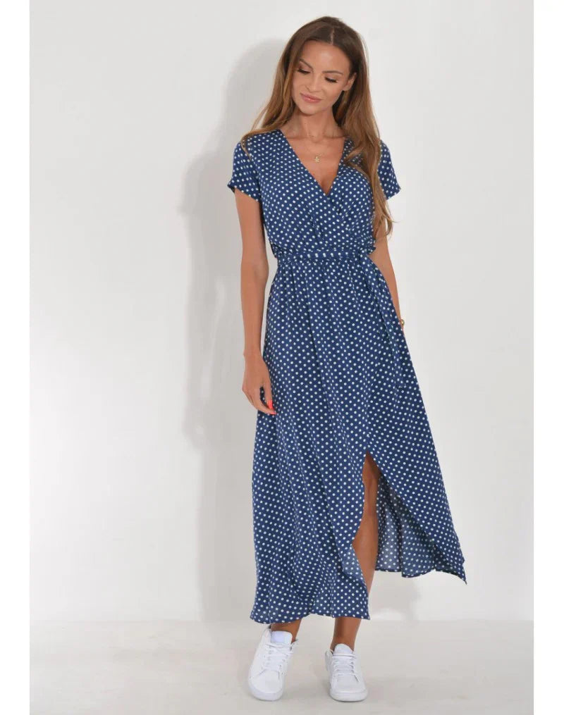 Audrey - Elegant Dress with V-Neck and Shaping Design