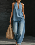 Mary™ | Comfortable Minimalist Denim Two-Piece Set