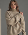Rachel | Women’s Winter Oversized Turtleneck Knit Sweater