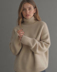 Rachel | Women’s Winter Oversized Turtleneck Knit Sweater