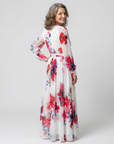 Lillian | Floral Long Sleeve Wrap Maxi Dress