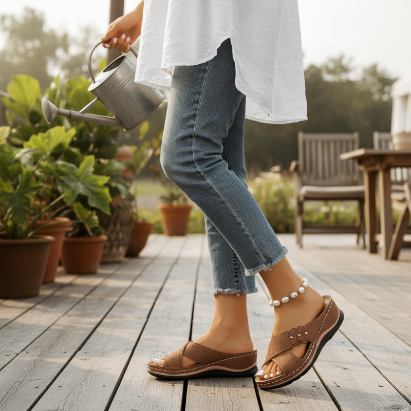 Comfora™ | Light and stable wedge sandals for all-day comfort