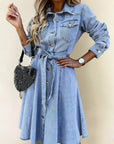 Luna | Long Sleeve Denim Dress