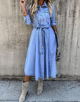 Luna | Long Sleeve Denim Dress