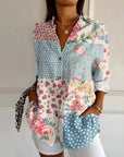 Maia | Floral Wave Cotton Blouse