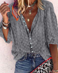 Claire | Women Printed Button Down Casual Blouse