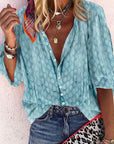 Claire | Women Printed Button Down Casual Blouse