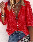 Claire | Women Printed Button Down Casual Blouse
