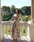 Margaret | Three Quarter Sleeve Floral Maxi Wrap Dress