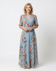 Elowen | Floral Wrap V Neck Maxi Dress