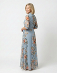 Elowen | Floral Wrap V Neck Maxi Dress