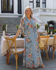 Elowen | Floral Wrap V Neck Maxi Dress