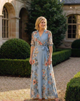 Elowen | Floral Wrap V Neck Maxi Dress