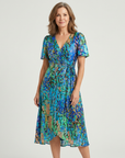 Zafrina | Abstract Pattern Midi Dress