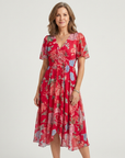 Zafrina | Abstract Pattern Midi Dress