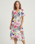 Zafrina | Abstract Pattern Midi Dress