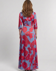 Danielle | Three Quarter Sleeve V Neck Floral Maxi Dress