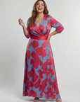 Danielle | Three Quarter Sleeve V Neck Floral Maxi Dress